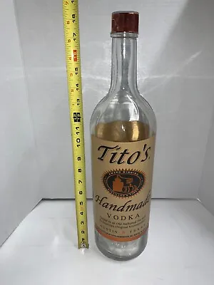 Display Bottle Titos Handmade Vodka Oversized Empty Bottle 18  Man Cave RARE!! • $33.99