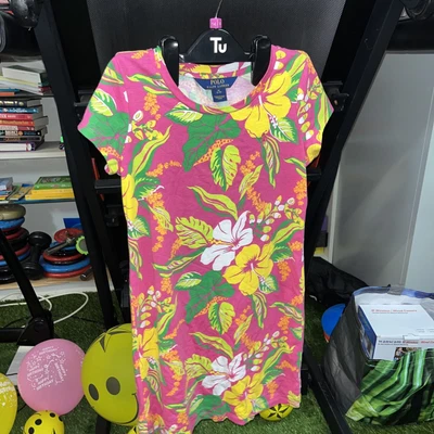 £21 • Buy Girls Polo Ralph Lauren Pink Floral Dress Size M (8-10)