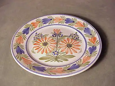 Vintage Quimper French Pottery - Marguerite - Blue/orange - 7 1/4  Dessert Plate • $20