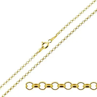 375 9ct Solid Yellow Gold 16 18 20  Inch 1.8mm Belcher Link Chain Necklace • £49