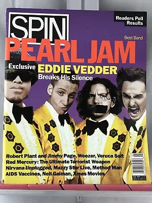 PEARL JAM Spin Magazine January 1995 Eddie Vedder NO LABEL • $8.99