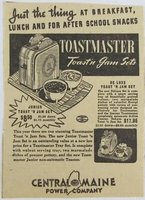 Vintage 1940 TOASTMASTER Toaster Jam Set Newspaper Print Ad • $9.97