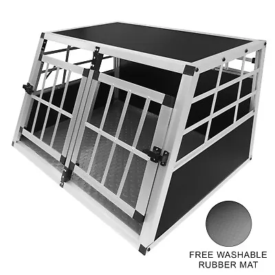 Pet Transport Cage Car Crate Aluminium Travel Box Dog Puppy Carrier 2 Door Small • £114.99