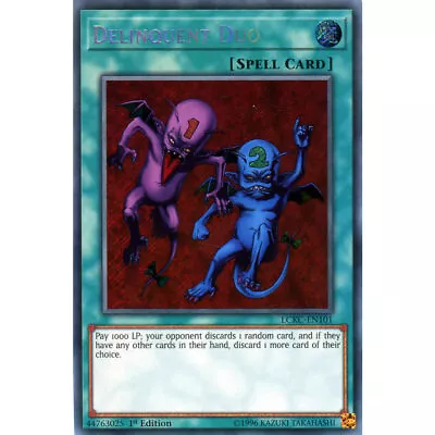 Delinquent Duo LCKC-EN101 Yu-Gi-Oh! Card Secret Rare 1st Edition • £7.95