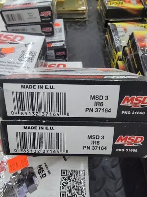 MSD 37164 IR6 MSD3 Ignition Spark Plugs 4pc (2 Packs - 8 Spark Plugs Total) • $24.95