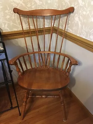 Set Of 6 Vintage S. Bent & Bros. Brace Back Windsor Chairs • $700