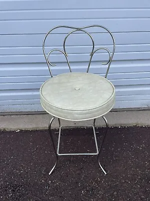 Vintage Mid Century Modern Metal Vanity Stool Bench Hollywood Regency • $69.99