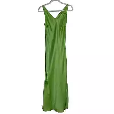 Victoria Secret Silk Maxi Slip Dress Lime Green Size XS • $75