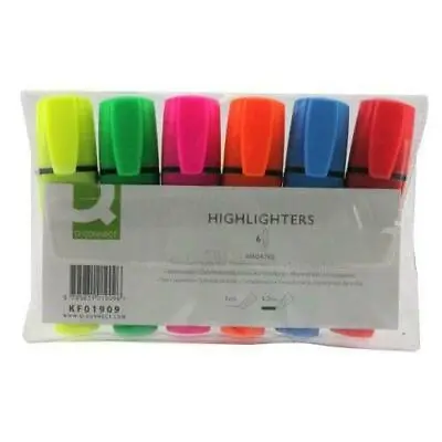 Q-Connect KF01909 Pack Of 6 Highlighter Pens Assorted Colours +Free 24h Delivery • £7.19