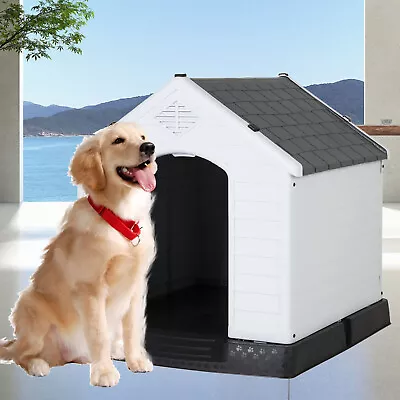 28/32/41  Dog House Insulated Kennel Durable Plastic Large Dog House Pet Cage • $114.99