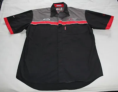 Craig Lowndes Ford Mens Mechanic Pit Crew Embroidered Short Sleeve Shirt Size L • $79.95