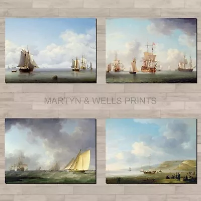 Charles Brooking Prints. A4 Canvas Paper / Poster Art. Sailing Boats Seascapes • £5.45