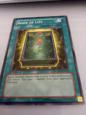 Book Of Life Sdzw-en023 Rare 1st Edition Yugioh Card  • £0.99