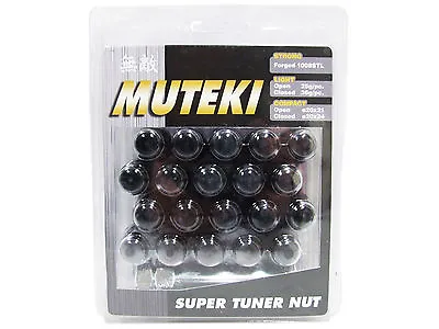 Muteki 20pcs Wheels Tuner Lug Nuts (41885b/closed End/12x1.25/black) • $39.99