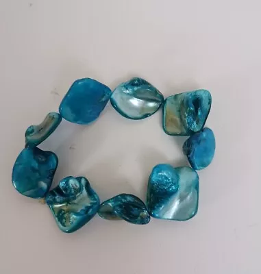 Abalone Shell Bracelet . Beautiful Aqua Marine Color! • $8.40