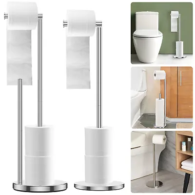 $35.76 • Buy Freestanding Tissue Roll Holders Stainless Steel Bathroom Toilet Paper Stand