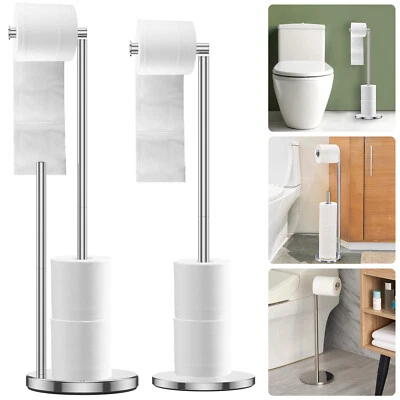 $35.76 • Buy Freestanding Tissue Roll Holders Stainless Steel Bathroom Toilet Paper Stand