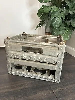 Vintage Arden Farms All Metal MILK CRATE Aluminum  • $49