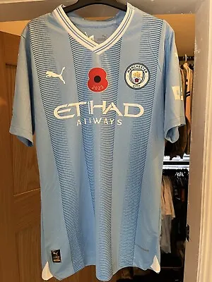 Man City 2023 Poppy Day Shirt Player Version HAALAND • £49.99