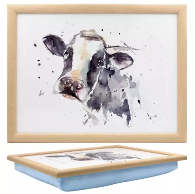 Farmyard Cow Lap Tray With Cushioned Bean Bag Base - TV Dinner Laptop Tray • £15.99