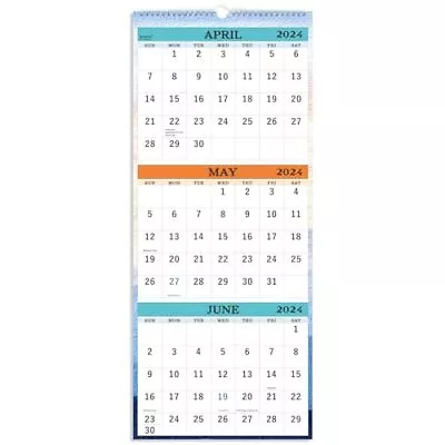 2024-2025 Wall Calendar - April 2024 - July 2025 3-Month Display Vertical • $13.79