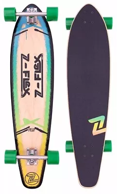 ZFLEX LONGBOARD ROUNDTAIL POP GREEN BLUE Fade  39.5  NEW SKATEBOARD CRUISER AUST • $121.34