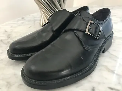 Men's GENERRA Black Leather Single Monk Dress Shoes. Made In Italy SZ 10D.  • $79.99