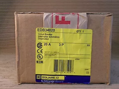 NEW In Box Square D EDB EDB34020 3 Pole 20A 480V Circuit Breaker • $149