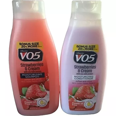 VO5 Alberto Moisturizing Shampoo Conditioner Strawberries Cream Lot Of 2 18 FLOZ • $17.94