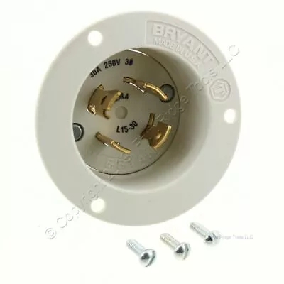 Bryant L15-30 Locking Flanged Inlet L15-30P Motor Base Plug 30A 250V 3Ø 71530MB • $24.69