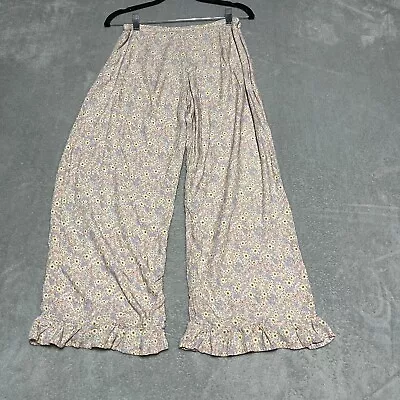 MOTEL Rocks Pants Womens Medium Ditsy Floral High Rise Cropped Boho • $14.95