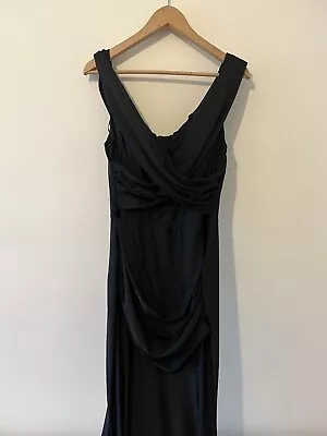 Jessica Angel Womens Dress 751 Black Maxi Gown Prom Bridesmaid Formal V Neck XL • £25