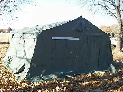 MILITARY 16x16 FRAME TENT SURPLUS US ARMY ..NO FRAMES INCLUDED CAMPING HUNTING • $595