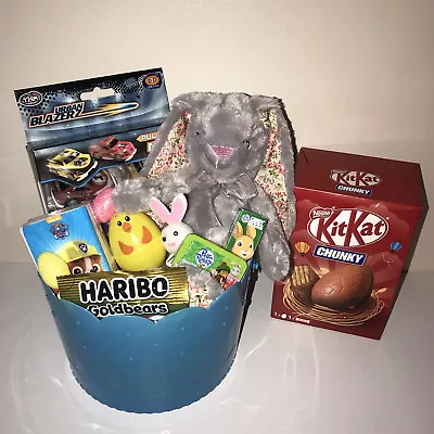 Easter Hamper Gift Basket Egg Hunt Basket With Chcolates And Teddy Bear  • £18.99