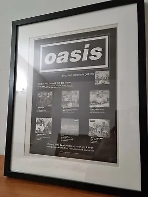 OASIS Original Framed Promo Ad Poster. 1995.A3.Frame Size 53cm X 43cm  • £60