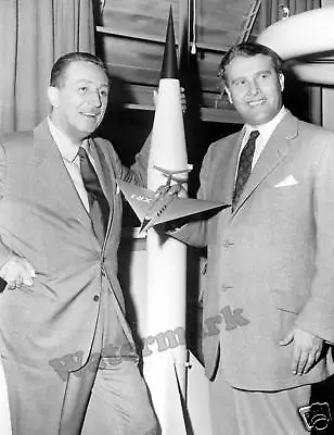 Wernher Von Braun & Walt Disney  Photo Year 1954   8x10 • $12.95