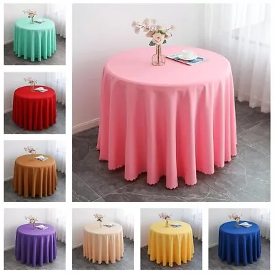 Round Tablecloth Polyester Table Cover Wedding Party Banquet Events Table Cloth • $31.50