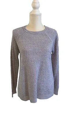 J. Crew Womens M Medium Gray Knit  Waffle Beach Sweater A7020 Long Sleeve • $15