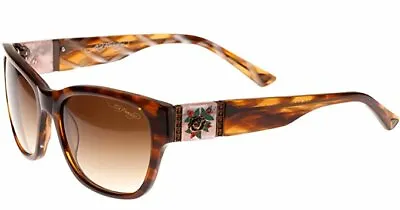 Ed Hardy Sunglasses Black Rose Brown Horn With Case And Box • $49.99