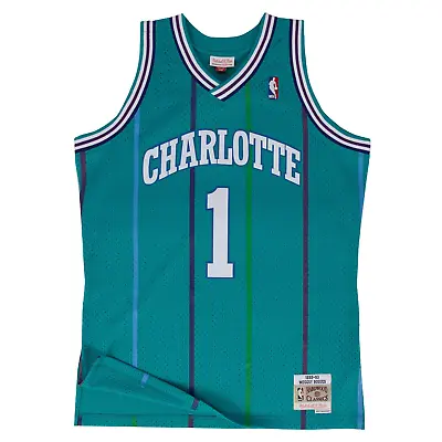 Mitchell & Ness Teal NBA Charlotte Hornets 92 Muggsy Bogues Swingman Road • $99.95