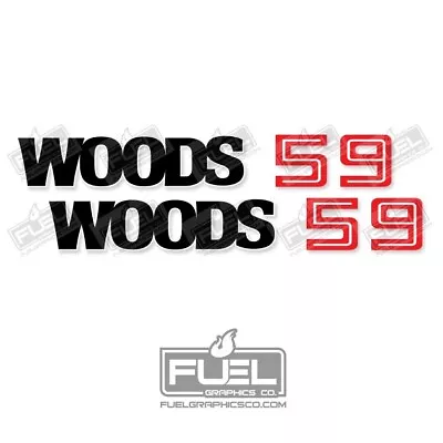 Woods 59 Utility Tractor Belly Mount Mower Deck Premium Vinyl Decal Set • $25.20