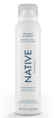 $13.99 • Buy Native Sea Salt & Cedar Aluminum Free Deodorant & Body Spray, 3.5
