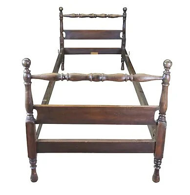 Antique Early American Colonial Style Mahogany Small Single Poster Bed • $640