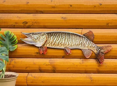 42” Tiger Musky Fish Replica - Realistic Muskie Wall Mount Muskellunge- Metal • $139.95