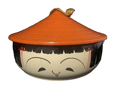 Vintage Japanese Lacquer Ware Kokeshi Doll Bowl Bento Trinket Jar Box Japan • $13.50