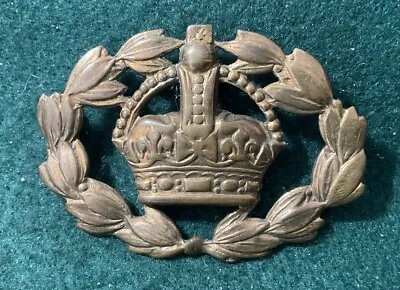 Vintage Crown Military Cap Badge Brass With Pin And Back Plate T67 • £9.45