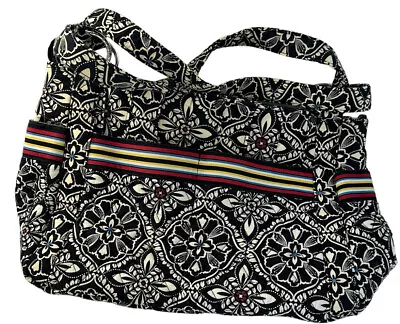 Vera Bradley Women's Black And White Toggle Tote Shoulder Bag Purse Vintage • $18.99