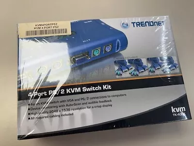 TRENDnet TK-400K 4-Port PS/2 KVM Switch Kit • $22