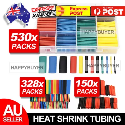 530 Pcs Heat Shrink Tubing Tube Assortment Wire Cable Insulation Sleeving Kit AU • $5.95