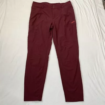 Rab Womens Incline Light Pants Red XL 30” Inseam Lightweight Breathable Stretch • $48